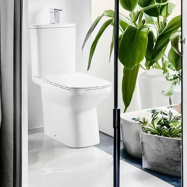 Toulon Open Back Close Coupled Toilet with Soft Close Seat