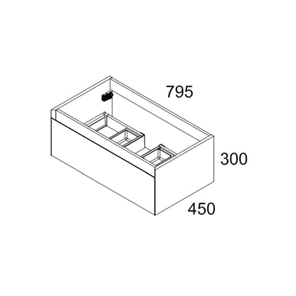 Genoa 800mm Wall Hung 1 Drawer Vanity Unit with Basin - Matt Black