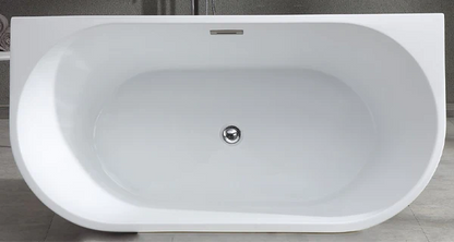 Rennes 1700 x 800 Back to Wall Freestanding Acrylic Bath - White