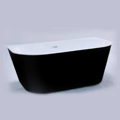 Rennes Back to Wall Freestanding Acrylic Bath - Gloss Black