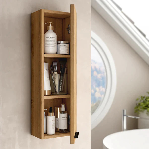 Rome 700mm Wall Hung Mini Storage Cabinet - Ostippo Oak