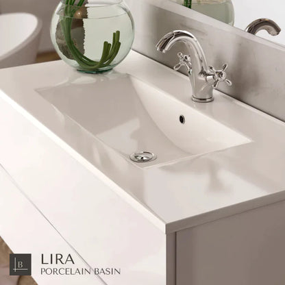 Rome 800mm Floorstanding Basin Unit with Chrome Handles - Gloss White