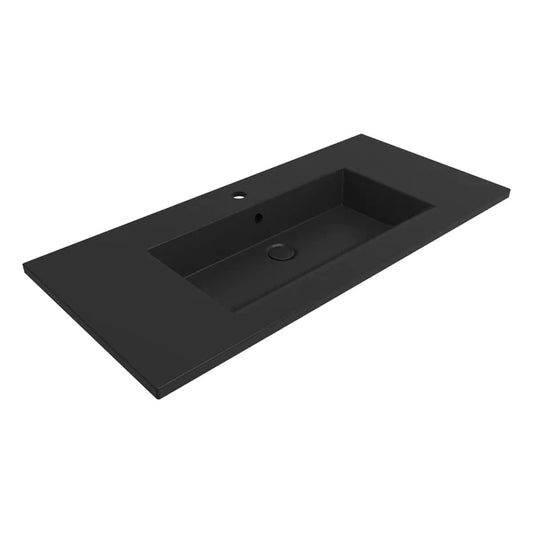 Naples 1000mm Basin 1 Tap Hole - Matt Black