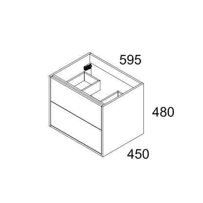 Milan 600mm Wall Hung Vanity Unit with Basin - Ostippo Oak