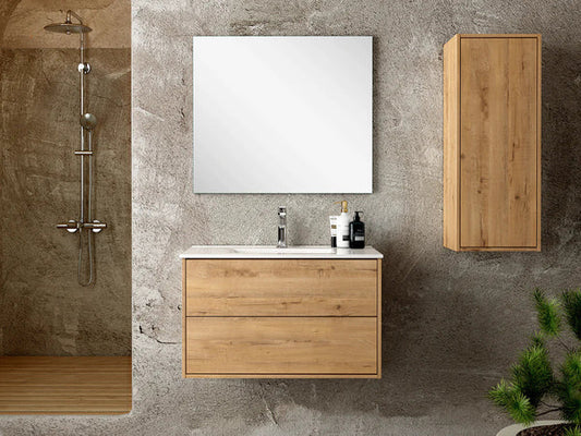 Milan 900mm Wall Hung Wall Cabinet - Ostippo Oak